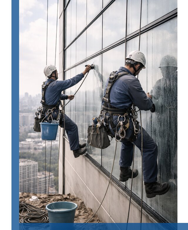 Профессиональная мойка фасадных окон альпинистами в Ржеве