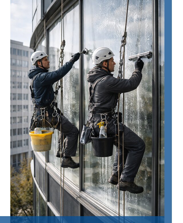 Мойка панорамных окон в Ржеве от 360 р. заказать у ВЫСОТНИК-Ржв