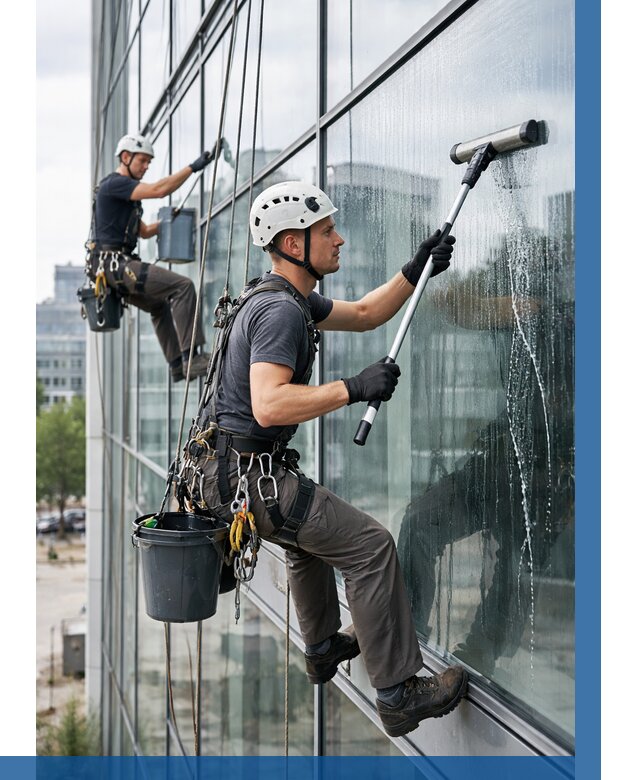 Мойка витражей альпинистами в Ржеве от 720 р. под ключ|ВЫСОТНИК-Ржв