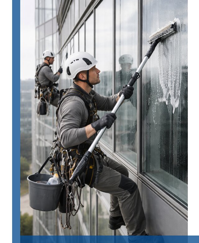 Высотная мойка сплошного остекления с выездом в Ржеве