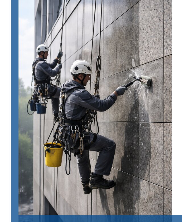 Профессиональная мойка фасада из керамогранита в Ржеве