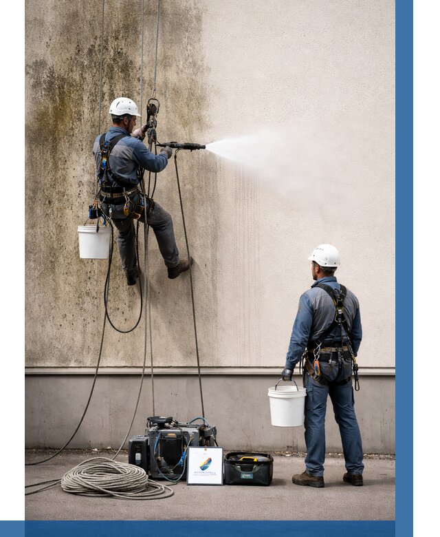 Очистка фасада от плесени в Ржеве от 308 р. | ВЫСОТНИК-Ржв