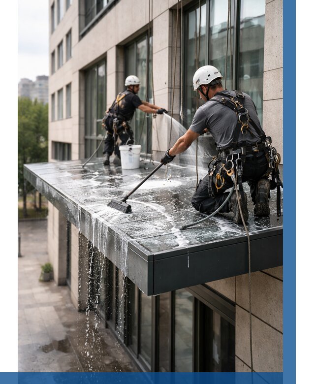 Мойка козырьков и навесов в Ржеве от 3598 р. | ВЫСОТНИК-Ржв