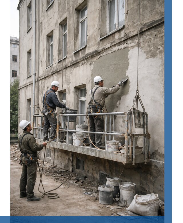 Капитальный ремонт фасада в Ржеве от 4317 р. | ВЫСОТНИК-Ржв