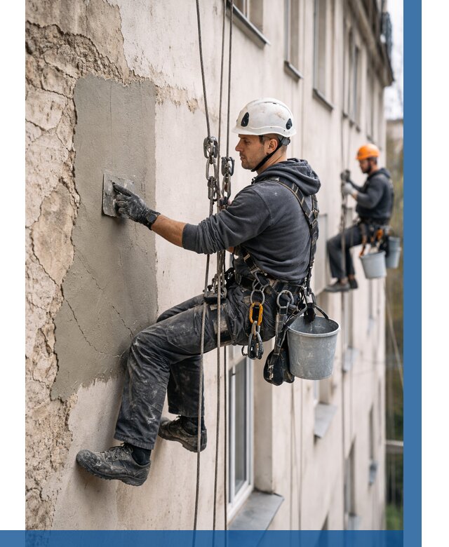 Восстановление штукатурки фасада в Ржеве от 1233 р. | ВЫСОТНИК-Ржв