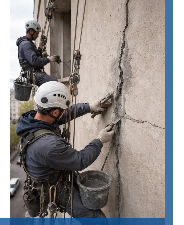 Заделка трещин на фасаде в Ржеве от 925 р. | ВЫСОТНИК-Ржв