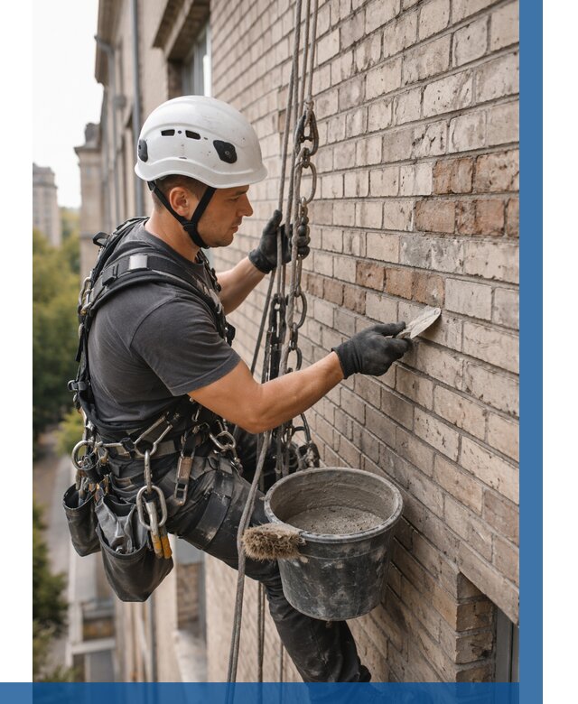 Ремонт кирпичной кладки фасада в Ржеве от 1850 р. | ВЫСОТНИК-Ржв