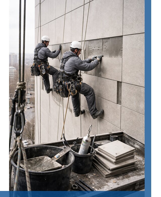 Ремонт фасада из керамогранита в Ржеве от 2570 р. | ВЫСОТНИК-Ржв