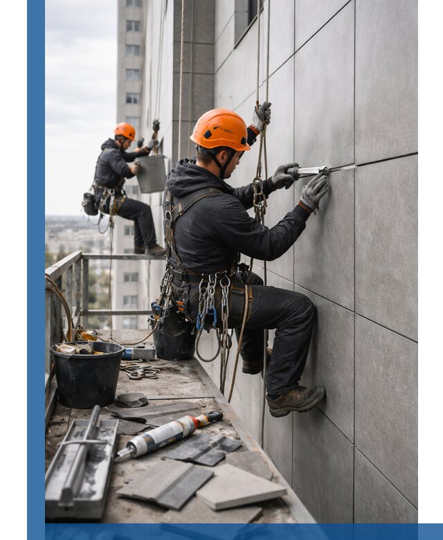 Профессиональный ремонт фасада из керамогранита в Ржеве