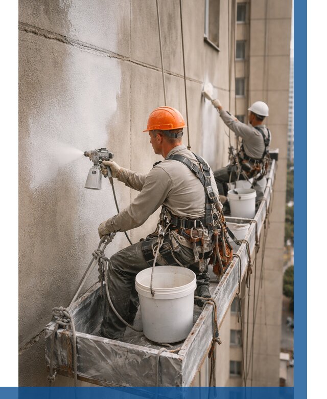 Грунтовка фасада на высоте в Ржеве от 123 р. | ВЫСОТНИК-Ржв