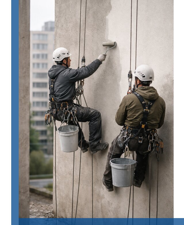 Покраска фасадов высотными альпинистами в Ржеве с гарантией