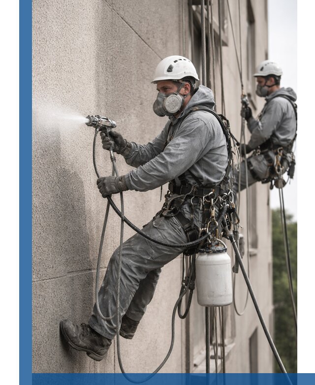 Безвоздушная покраска фасадов зданий в Ржеве профессионально