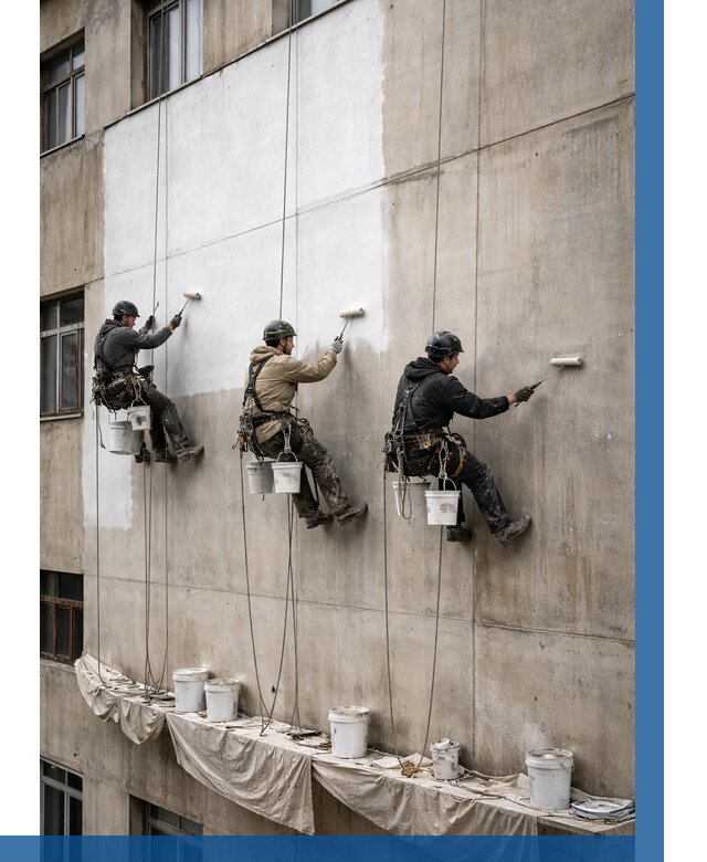 Покраска бетонного фасада в Ржеве от 360 р за м2 | ВЫСОТНИК-Ржв