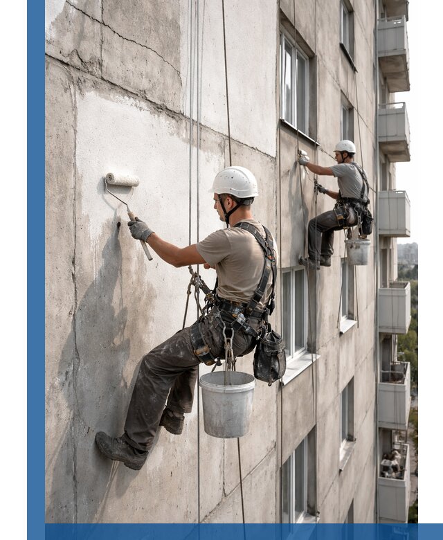 Покраска бетонного фасада в Ржеве для жилых и промышленных объектов