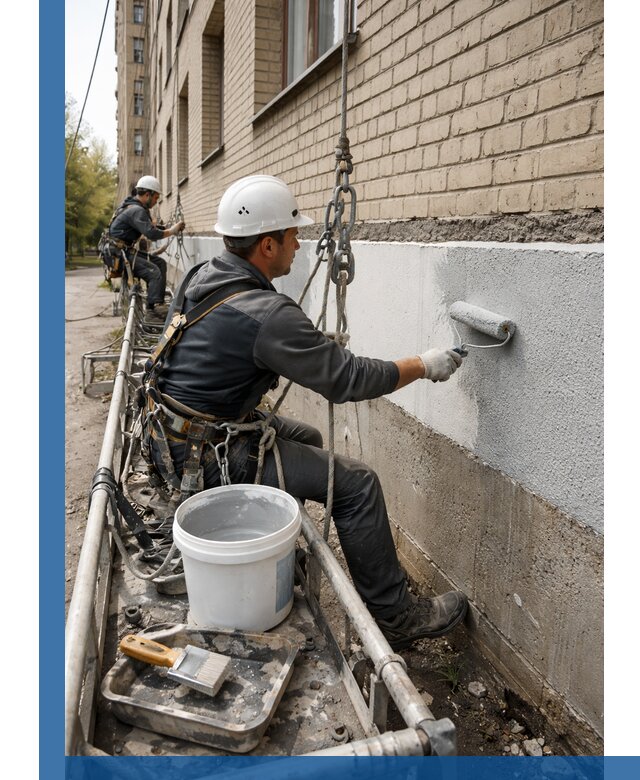 Окраска цоколя здания в Ржеве профессионально и надежно