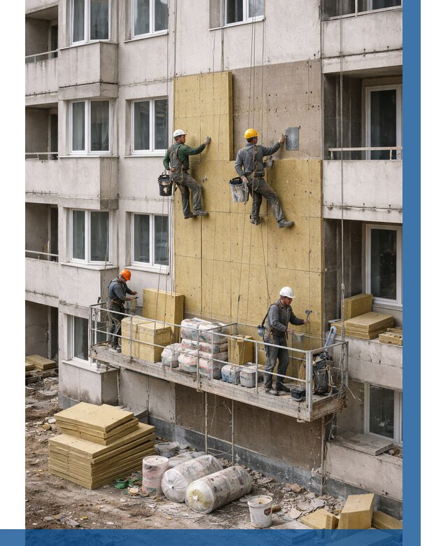 Утепление фасада минватой в Ржеве от 1542 р. | ВЫСОТНИК-Ржв