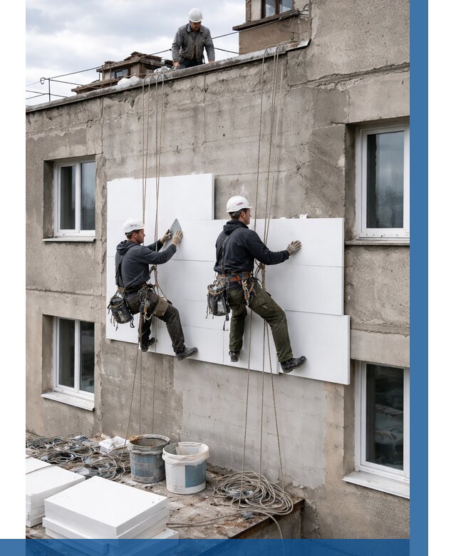 Утепление фасада пенополистиролом в Ржеве от 1850 р. | ВЫСОТНИК-Ржв