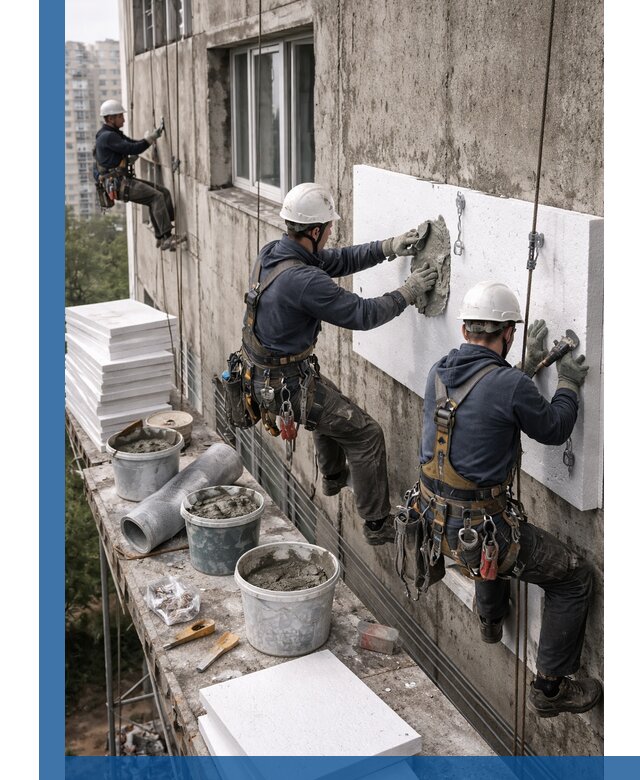 Утепление фасада пенополистиролом в Ржеве под ключ