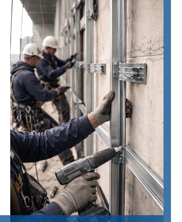 Монтаж подсистемы вентфасада в Ржеве от 874 р. | ВЫСОТНИК-Ржв