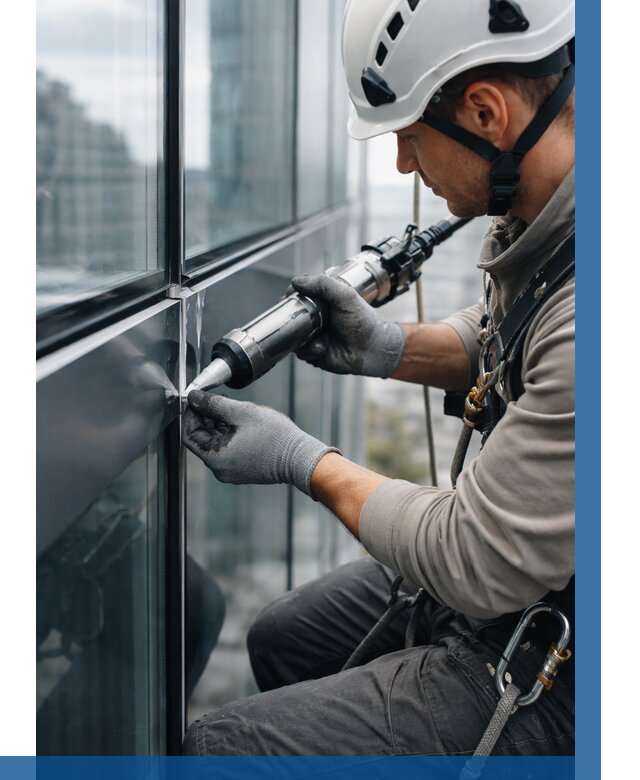 Герметизация стыков витража в Ржеве от 1233 р. | ВЫСОТНИК-Ржв