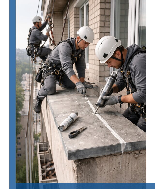 Герметизация балконного козырька в Ржеве профессионально