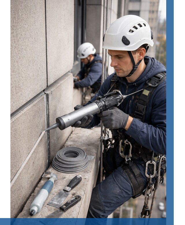 Герметизация деформационных швов фасада в Ржеве от 720 | ВЫСОТНИК-Ржв