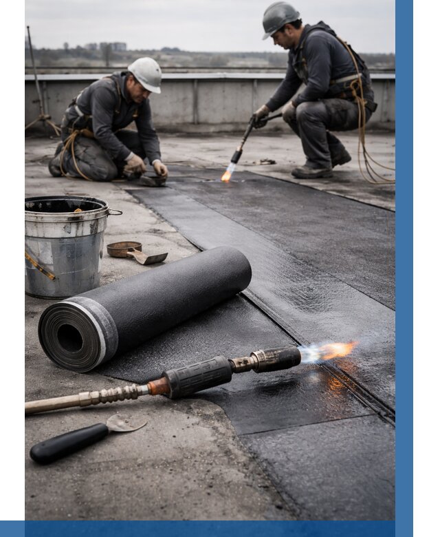 Ремонт рулонной кровли в Ржеве от 668 р. | ВЫСОТНИК-Ржв