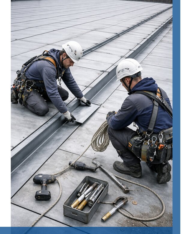 Ремонт фальцевой кровли в Ржеве от 720 р. | ВЫСОТНИК-Ржв