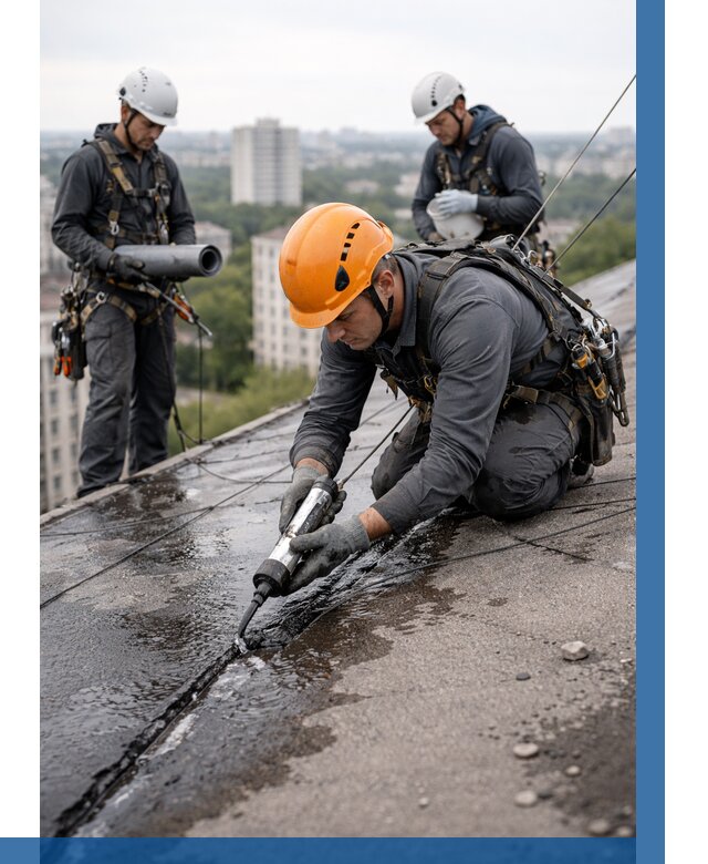 Устранение протечек кровли в Ржеве от 12335 р. | ВЫСОТНИК-Ржв