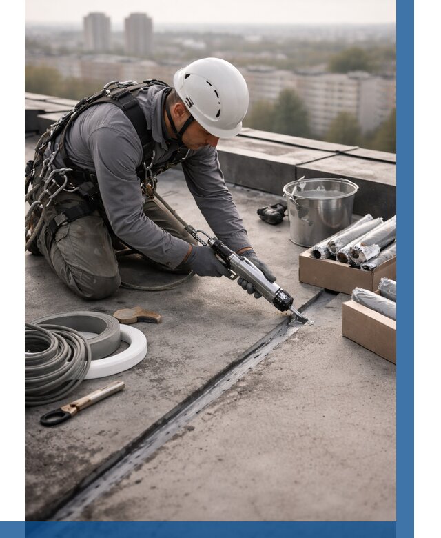 Герметизация швов кровли в Ржеве от 463 р./м2 | ВЫСОТНИК-Ржв