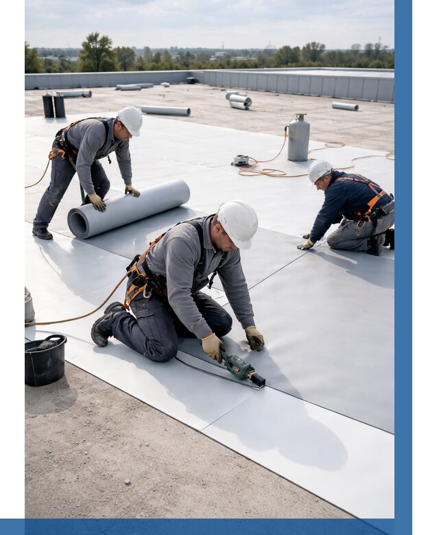 Монтаж мембранной кровли под ключ в Ржеве от 1233 р. | ВЫСОТНИК-Ржв