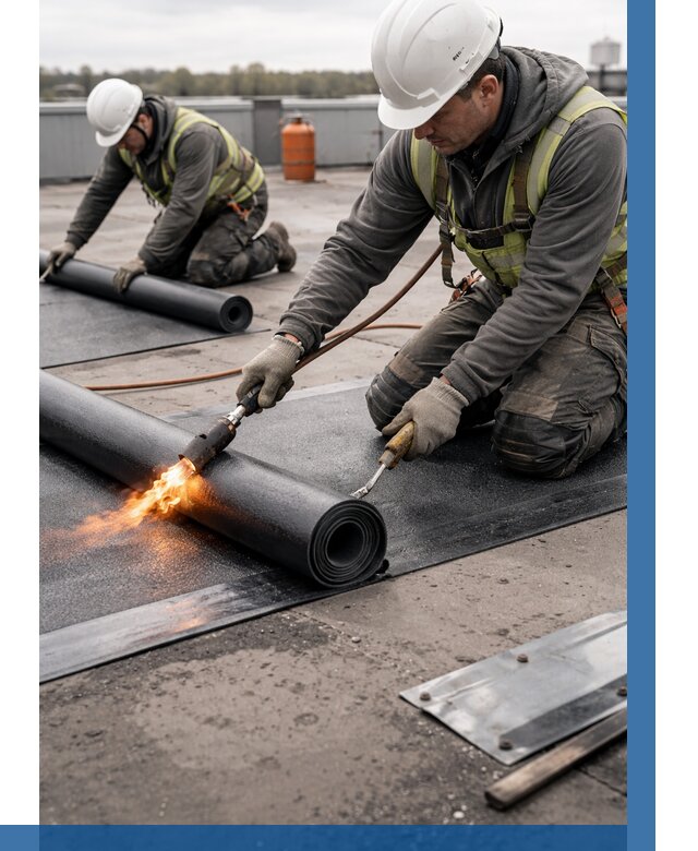 Монтаж наплавляемой кровли в Ржеве от 874 р. — ВЫСОТНИК-Ржв