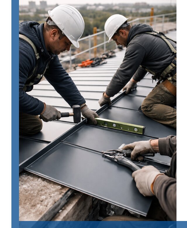 Монтаж фальцевой кровли в Ржеве для промышленных зданий