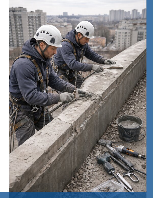 Ремонт парапета на кровле в Ржеве от 1542 р. | ВЫСОТНИК-Ржв