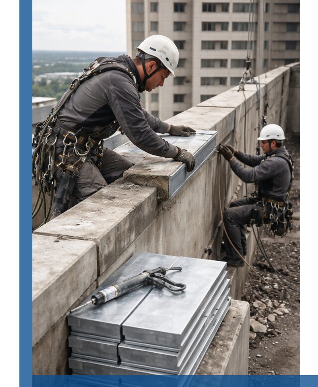 Замена парапетных крышек и установка новых в Ржеве
