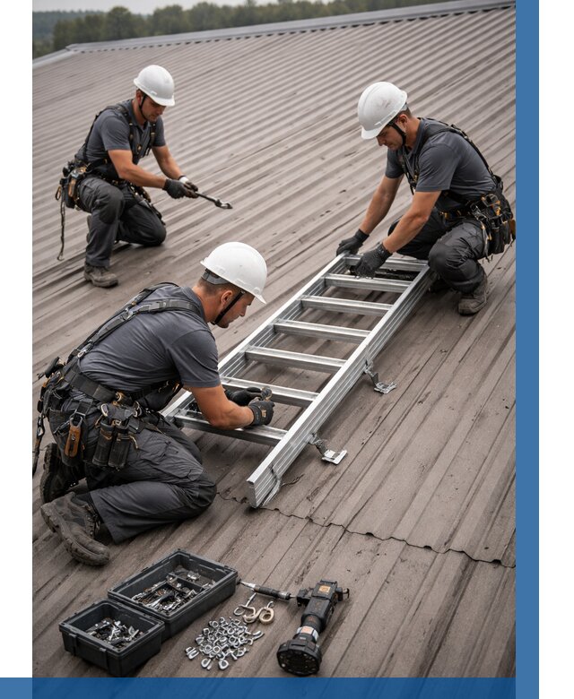 Монтаж кровельной лестницы в Ржеве от 4626 р. | ВЫСОТНИК-Ржв