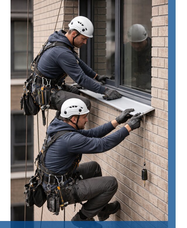 Монтаж оконных отливов под ключ в Ржеве от 3598 р. | ВЫСОТНИК-Ржв