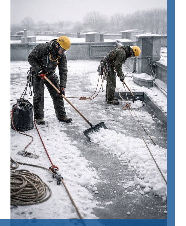 Очистка крыши от снега в Ржеве от 7709 р. | ВЫСОТНИК-Ржв