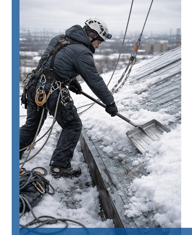 Профессиональная очистка кровли от снега и наледи в Ржеве