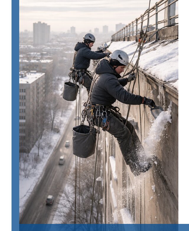 Очистка карнизов от снега в Ржеве профессионально и безопасно
