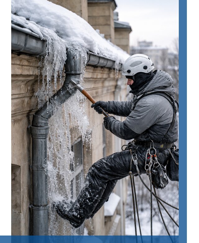 Очистка водостоков от льда в Ржеве от 3598 р. | ВЫСОТНИК-Ржв