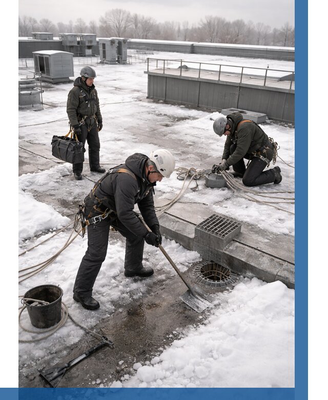 Абонентское обслуживание кровли зимой в Ржеве от 8223 р. | ВЫСОТНИК-Ржв