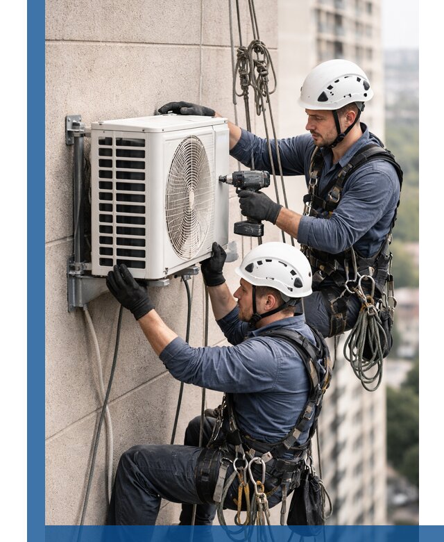 Монтаж внешнего блока кондиционера в Ржеве установка и крепление