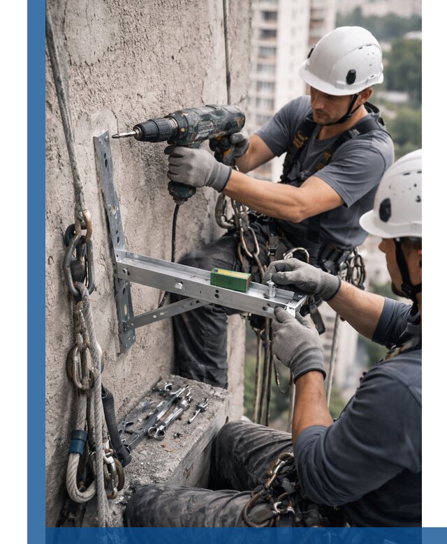 Установка кронштейнов кондиционера и крепежа в Ржеве