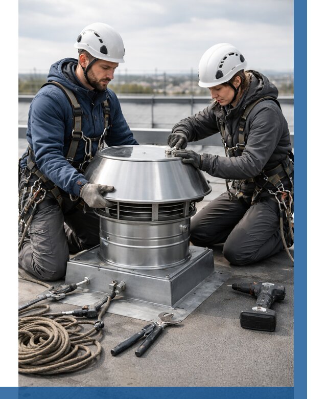 Установка дефлекторов на кровле в Ржеве от 4626 р. | ВЫСОТНИК-Ржв