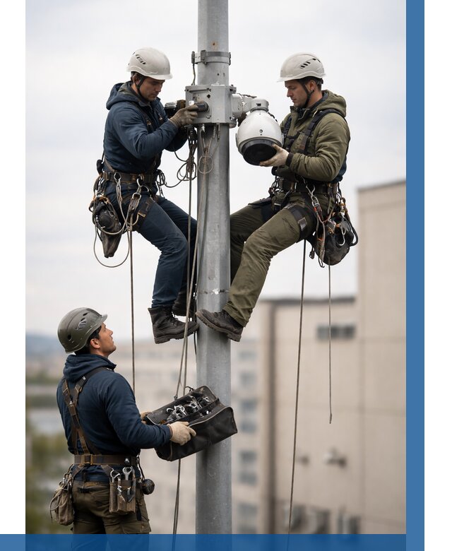 Установка видеокамер на мачте в Ржеве от 8737 р. | ВЫСОТНИК-Ржв