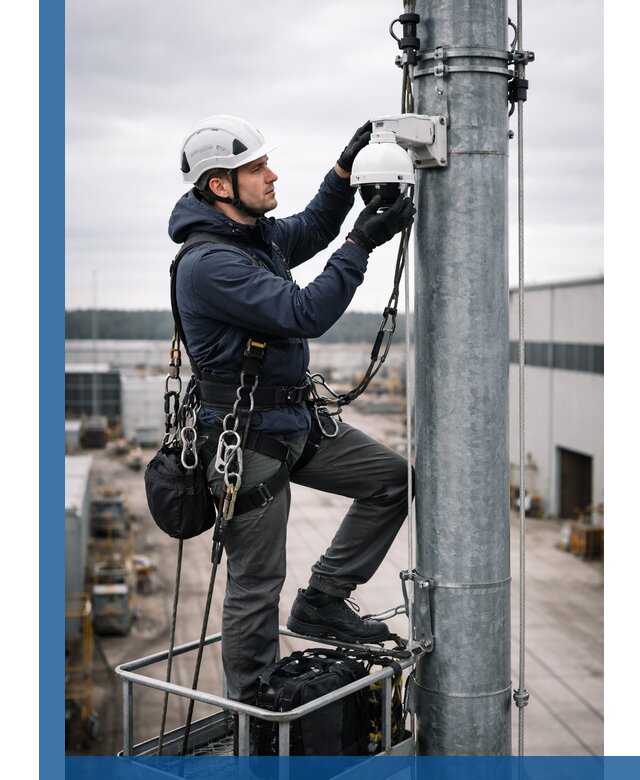 Профессиональная установка видеокамер на мачте в Ржеве