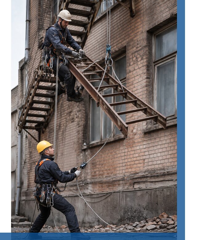 Демонтаж пожарной лестницы в Ржеве от 12335 р. | ВЫСОТНИК-Ржв