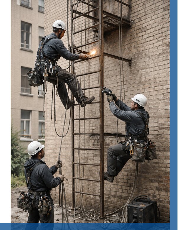 Ремонт пожарной лестницы в Ржеве от 7709 р. | ВЫСОТНИК-Ржв