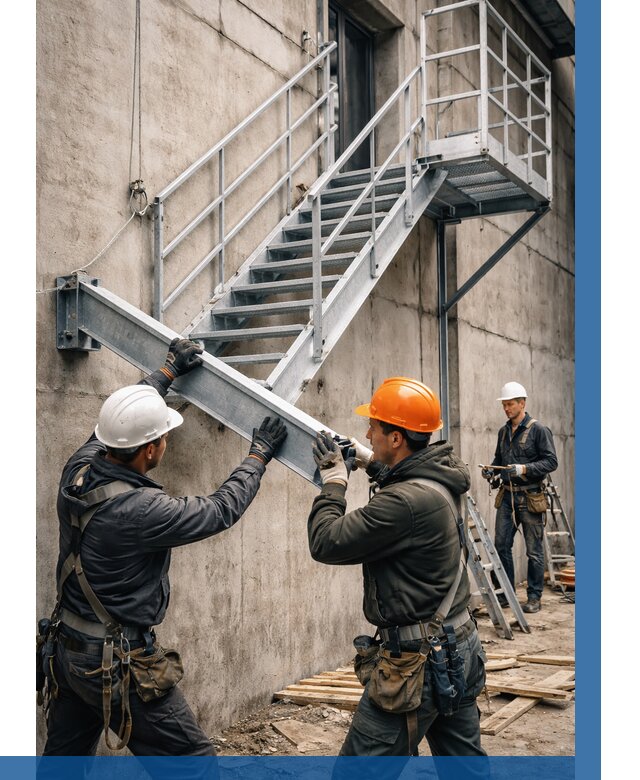 Монтаж металлических лестниц в Ржеве от 15419 р. | ВЫСОТНИК-Ржв